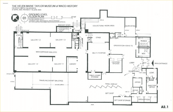 27 The Taylor Museum Waco McLennan Co., Waco, TX - Floor Plans for Renovated