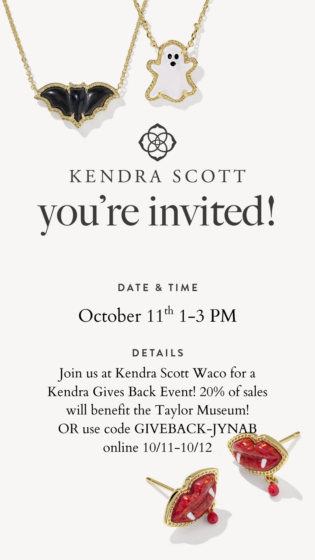 Taylor Museum of Waco Kendra Scott Your Invited October 2025